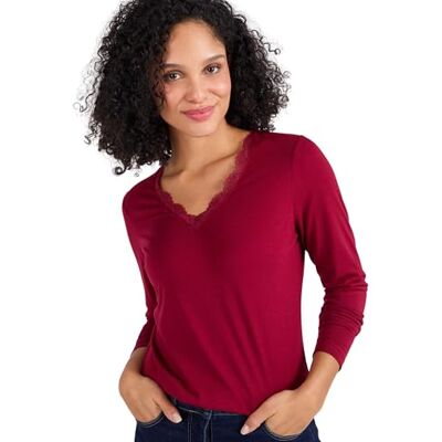 Damart Thermolactyl Femme T-Shirt Maille fluide, Polyester, Coupe standard, Col V, Manches longues, Vêtement Thermique - Publicité Damart Thermolactyl Femme T-Shirt Maille fluide, Polyester, Coupe standard, Col V, Manches longues, Vêtement Thermique - Publicité