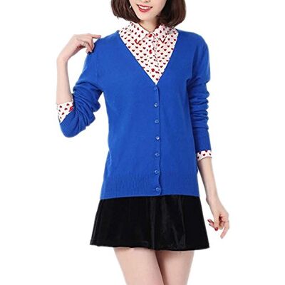 Minetom Femme Casual Cardigan Gilet Basic Col V Manches Longues en Cachemire en Tricot Laine Mélangé Fine Boutonné Différentes Couleurs - Publicité Minetom Femme Casual Cardigan Gilet Basic Col V Manches Longues en Cachemire en Tricot Laine Mélangé Fine Boutonné Différentes Couleurs - Publicité