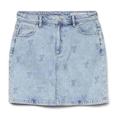 Vero Moda Vmtessa HR Ra339 Jupe Courte pour Femme, Bleu Jeans Clair, S - Publicité Vero Moda Vmtessa HR Ra339 Jupe Courte pour Femme, Bleu Jeans Clair, S - Publicité
