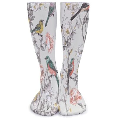 LOKLNEYK Chaussettes décontractées unisexes motif oiseaux et fleurs pour course à pied, entraînement, coussin mi-mollet, 40 x 10 cm - Publicité LOKLNEYK Chaussettes décontractées unisexes motif oiseaux et fleurs pour course à pied, entraînement, coussin mi-mollet, 40 x 10 cm - Publicité