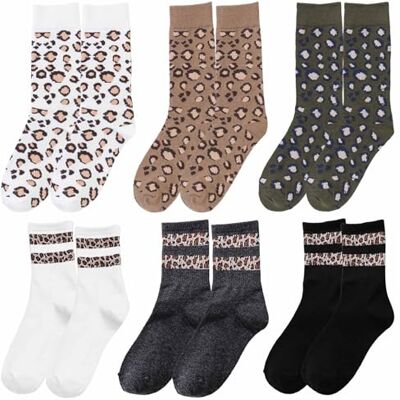 SUMCNU 6pcs Chaussettes Leopard Femme Chaussettes Femme 35-38 Convient pour La Course à Pied Et Le Fitness Les Déplacements Quotidiens Et Les Vêtements de Loisirs à La Maison Taille Unique - Publicité SUMCNU 6pcs Chaussettes Leopard Femme Chaussettes Femme 35-38 Convient pour La Course à Pied Et Le Fitness Les Déplacements Quotidiens Et Les Vêtements de Loisirs à La Maison Taille Unique - Publicité