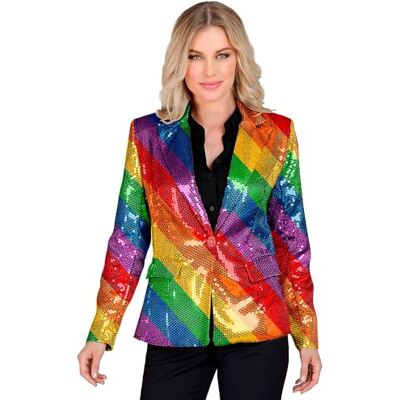 Marque Modèle Rayures Multicolores - Veste pour Femmes - Publicité Marque Modèle Rayures Multicolores - Veste pour Femmes - Publicité