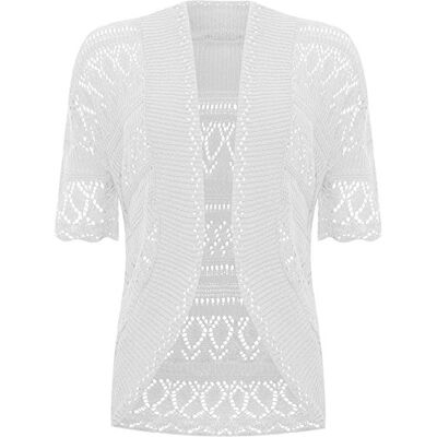 WearAll Femmes Grande Taille Tricoté Crochet Court Manche Haut Haussement D'Épaules Dames Ouvert Cardigan Hauts Femmes Tailles 42-58 - Publicité WearAll Femmes Grande Taille Tricoté Crochet Court Manche Haut Haussement D'Épaules Dames Ouvert Cardigan Hauts Femmes Tailles 42-58 - Publicité