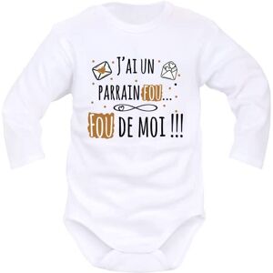IDYLEA Body naissance il est fou... fou de moi » – Cadeau bébé Noël Cadeau nouveau-né mixte - 2-3 mois, PARRAIN MANCHES LONGUES - Publicité IDYLEA Body naissance il est fou... fou de moi » – Cadeau bébé Noël Cadeau nouveau-né mixte - 2-3 mois, PARRAIN MANCHES LONGUES - Publicité