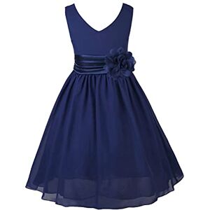 IEFIEL Bébé Fille Enfant Fleur Robe Cérémonie Princesse Carnaval Fête Eté Mousseline de Soie V Cou Broche sans Manches 2-14 Ans Bleu foncé 8 Ans - Publicité IEFIEL Bébé Fille Enfant Fleur Robe Cérémonie Princesse Carnaval Fête Eté Mousseline de Soie V Cou Broche sans Manches 2-14 Ans Bleu foncé 8 Ans - Publicité