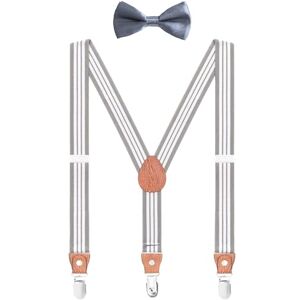WANYING Enfants Bébé Garçon Fille Bretelle & Nœud Papillon Set pour 1 à 8 ans, 3 Clips Y-forme élastiques Bretelles pour Baby à rayure gris clair - Publicité WANYING Enfants Bébé Garçon Fille Bretelle & Nœud Papillon Set pour 1 à 8 ans, 3 Clips Y-forme élastiques Bretelles pour Baby à rayure gris clair - Publicité