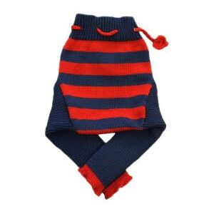 tevirP 100 % laine mérinos pour bébé Pantalon tricoté rayé Bleu foncé + rouge L - Publicité