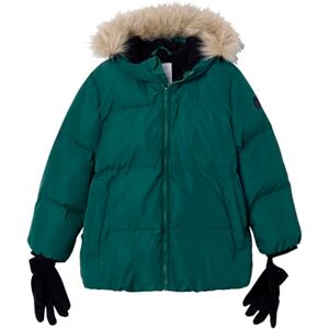 VERTBAUDET Doudoune à capuche doublée polaire avec moufles ou gants vert sapin 5A - Publicité VERTBAUDET Doudoune à capuche doublée polaire avec moufles ou gants vert sapin 5A - Publicité