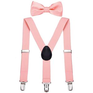 DonDon Ensemble Bretelles et noeud papillon garçon Vieux rose élastique et longueur ajustable enfants de 1 à 8 ans - Publicité DonDon Ensemble Bretelles et noeud papillon garçon Vieux rose élastique et longueur ajustable enfants de 1 à 8 ans - Publicité