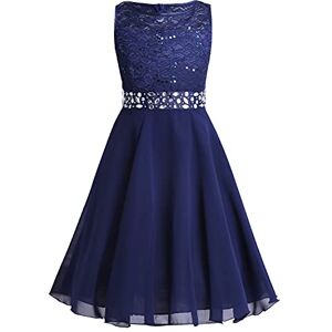 IEFIEL Fille Princess Robe De Mariage sans Manches Fleur Paillettes Robe Demoiselle d'honneur Lace Costume De Cérémonie Fête 2-16 Ans Bleu Marine 8 Ans - Publicité IEFIEL Fille Princess Robe De Mariage sans Manches Fleur Paillettes Robe Demoiselle d'honneur Lace Costume De Cérémonie Fête 2-16 Ans Bleu Marine 8 Ans - Publicité