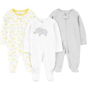 Simple Joys by Carter's Lot de 3 grenouillères unisexes pour bébé, Mini rayures gris clair/éléphant blanc/girafe, 3-6 mois - Publicité Simple Joys by Carter's Lot de 3 grenouillères unisexes pour bébé, Mini rayures gris clair/éléphant blanc/girafe, 3-6 mois - Publicité