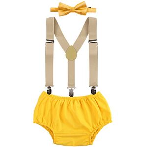 OBEEII Bébé 3pcs Ensemble Bloomer Shorts + Salopette Bretelle + Cravate Nœud Papillon Costume d'anniversaire Cake Smash Photo Shoot Déguisement de Cérémonie Fête Naissance pour Enfant 3-24 Mois - Publicité OBEEII Bébé 3pcs Ensemble Bloomer Shorts + Salopette Bretelle + Cravate Nœud Papillon Costume d'anniversaire Cake Smash Photo Shoot Déguisement de Cérémonie Fête Naissance pour Enfant 3-24 Mois - Publicité
