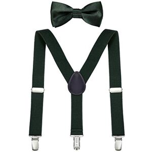 DonDon Ensemble Bretelles et noeud papillon garçon vert élastique et longueur ajustable enfants de 1 à 8 ans - Publicité DonDon Ensemble Bretelles et noeud papillon garçon vert élastique et longueur ajustable enfants de 1 à 8 ans - Publicité