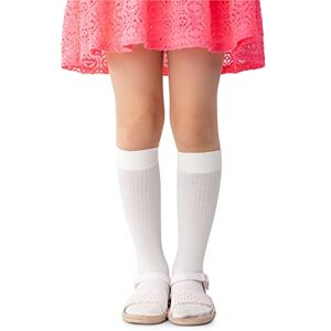 NOQ Enfants fille rayé genou-haut 100 DEN confortable doux chaud flexible chaussettes tout-petits décontracté mignon école uniforme robe sur-mollet une paire , Bianco 14/16 cm - Publicité NOQ Enfants fille rayé genou-haut 100 DEN confortable doux chaud flexible chaussettes tout-petits décontracté mignon école uniforme robe sur-mollet une paire , Bianco 14/16 cm - Publicité
