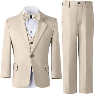 Leader of the Beauty Ensemble de costume de mariage pour garçon 3 pièces Coupe ajustée avec veste de smoking à un bouton, pantalon et gilet, beige, 14 ans - Publicité Leader of the Beauty Ensemble de costume de mariage pour garçon 3 pièces Coupe ajustée avec veste de smoking à un bouton, pantalon et gilet, beige, 14 ans - Publicité