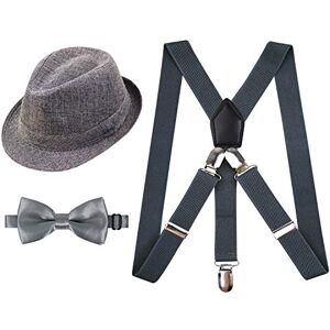 Alizeal Bretelles 2.5cm Largeur avec 3 Clips Boucle Réglable pour Enfants Fille Garçon-Gris - Publicité Alizeal Bretelles 2.5cm Largeur avec 3 Clips Boucle Réglable pour Enfants Fille Garçon-Gris - Publicité