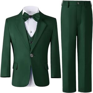 Leader of the Beauty Ensemble de costume de mariage pour garçon 3 pièces avec veste de smoking à un bouton, coupe ajustée Veste, gilet, pantalon, Vert chasse., 14 ans - Publicité Leader of the Beauty Ensemble de costume de mariage pour garçon 3 pièces avec veste de smoking à un bouton, coupe ajustée Veste, gilet, pantalon, Vert chasse., 14 ans - Publicité