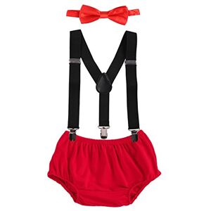 OBEEII Bébé 3pcs Ensemble Bloomer Shorts + Salopette Bretelle + Cravate Nœud Papillon Costume d'anniversaire Cake Smash Photo Shoot Déguisement de Cérémonie Fête Naissance pour Enfant 3-24 Mois - Publicité OBEEII Bébé 3pcs Ensemble Bloomer Shorts + Salopette Bretelle + Cravate Nœud Papillon Costume d'anniversaire Cake Smash Photo Shoot Déguisement de Cérémonie Fête Naissance pour Enfant 3-24 Mois - Publicité