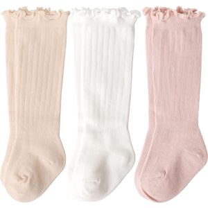 DRESHOW Chaussettes Hautes Pour Bébé Fille Habillées en Coton, 6-12 Mois, 3 Pairs Knee High Socks: Stripe-07 - Publicité DRESHOW Chaussettes Hautes Pour Bébé Fille Habillées en Coton, 6-12 Mois, 3 Pairs Knee High Socks: Stripe-07 - Publicité