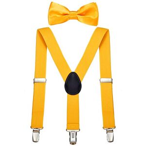 DonDon Ensemble Bretelles et noeud papillon garçon jaune élastique et longueur ajustable pour enfants de 1 à 8 ans - Publicité DonDon Ensemble Bretelles et noeud papillon garçon jaune élastique et longueur ajustable pour enfants de 1 à 8 ans - Publicité