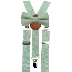 DB Dickie Bow Ensemble nœud papillon et bretelles en coton mélangé pour enfants et garçons, Bretelles nœud papillon vert sauge et eucalyptus, Bow Tie: Length 10cm, width 5cm - Publicité DB Dickie Bow Ensemble nœud papillon et bretelles en coton mélangé pour enfants et garçons, Bretelles nœud papillon vert sauge et eucalyptus, Bow Tie: Length 10cm, width 5cm - Publicité