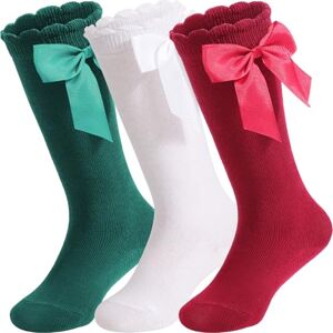 DRESHOW Chaussettes Hautes Pour Bébé Fille Avec Nœud Habillées Pour Tout-petit en Coton, 3-5 Ans, 3 Pairs Knee High Socks: Bow 17A-04 - Publicité DRESHOW Chaussettes Hautes Pour Bébé Fille Avec Nœud Habillées Pour Tout-petit en Coton, 3-5 Ans, 3 Pairs Knee High Socks: Bow 17A-04 - Publicité