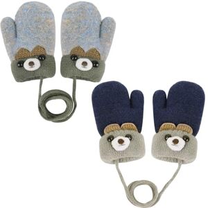 TUONYIS 2 Paires Moufles Bébé Gants Hiver Mitaines Tricoté, Mignon Cartoon Gloves avec Corde Chaud Mitaines avec Doublure Polaire pour Enfants Garçons Filles 0-3 Ans (Bleu marine, Gris) - Publicité TUONYIS 2 Paires Moufles Bébé Gants Hiver Mitaines Tricoté, Mignon Cartoon Gloves avec Corde Chaud Mitaines avec Doublure Polaire pour Enfants Garçons Filles 0-3 Ans (Bleu marine, Gris) - Publicité