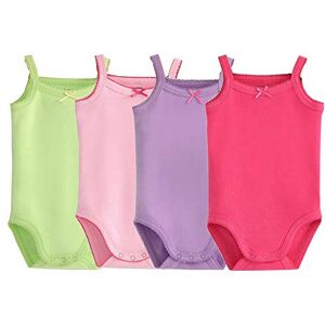 Blueleyu Lot de grenouillères pour filles avec bretelles fines et sans manches, en coton, tenues d'été pour bébés, 18-24 mois - Publicité Blueleyu Lot de grenouillères pour filles avec bretelles fines et sans manches, en coton, tenues d'été pour bébés, 18-24 mois - Publicité