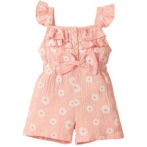 Runstarshow Combinaison d'été sans manches pour bébé fille avec nœud papillon et marguerites Vêtements mignons pour petite fille de 1 à 6 ans, rose, 18-24 mois - Publicité Runstarshow Combinaison d'été sans manches pour bébé fille avec nœud papillon et marguerites Vêtements mignons pour petite fille de 1 à 6 ans, rose, 18-24 mois - Publicité