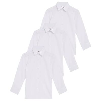 Marks & Spencer Lot de 3 Chemises garçon Coupe Slim Repassage Facile, idéales pour l’école (du 2 au 16 Ans) Blanc 3-4 Ans - Publicité Marks & Spencer Lot de 3 Chemises garçon Coupe Slim Repassage Facile, idéales pour l’école (du 2 au 16 Ans) Blanc 3-4 Ans - Publicité