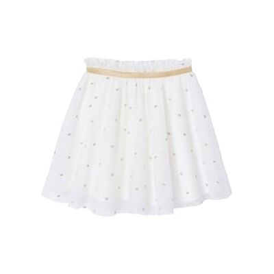 VERTBAUDET Jupe Fille en Tulle Broderie Lurex Blanc 14A - Publicité VERTBAUDET Jupe Fille en Tulle Broderie Lurex Blanc 14A - Publicité
