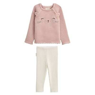 Petit Béguin Ensemble bébé Pull et Legging en Tricot Swan - Publicité Petit Béguin Ensemble bébé Pull et Legging en Tricot Swan - Publicité