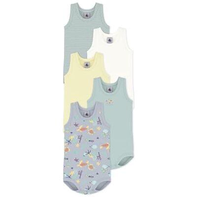 Petit Bateau Lot de bodies sans manches en coton imprimé bébé - Publicité Petit Bateau Lot de bodies sans manches en coton imprimé bébé - Publicité