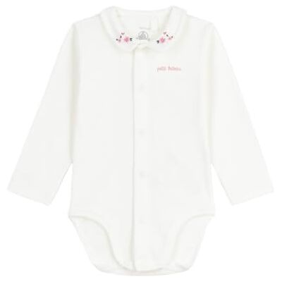 Petit Bateau Body bébé à col brodé et message en poitrine - Publicité Petit Bateau Body bébé à col brodé et message en poitrine - Publicité