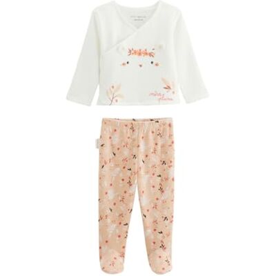 Petit Béguin Ensemble bébé Gilet et Pantalon en Coton nid d'abeille Miss Plume - Publicité Petit Béguin Ensemble bébé Gilet et Pantalon en Coton nid d'abeille Miss Plume - Publicité