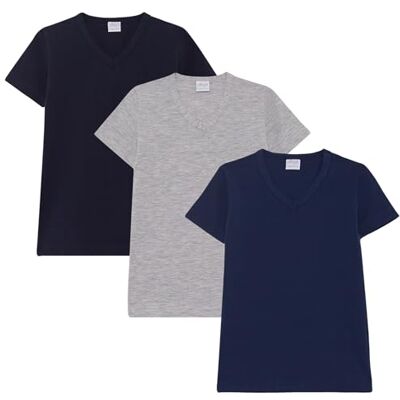 Ellepi Lot de 3 t-Shirts Enfant en Coton bi-Extensible à col V, Assorti, 2 Ans - Publicité Ellepi Lot de 3 t-Shirts Enfant en Coton bi-Extensible à col V, Assorti, 2 Ans - Publicité