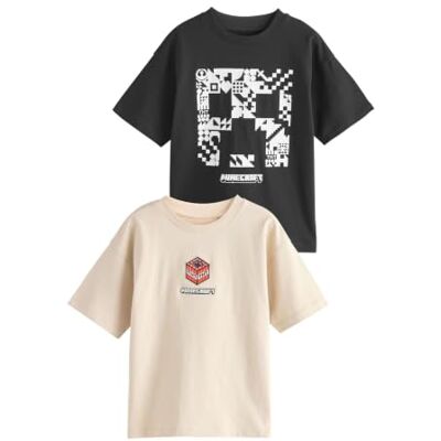 NEXT Garçon T-Shirt Minecraft, Lot de 2 100 % coton - Publicité NEXT Garçon T-Shirt Minecraft, Lot de 2 100 % coton - Publicité