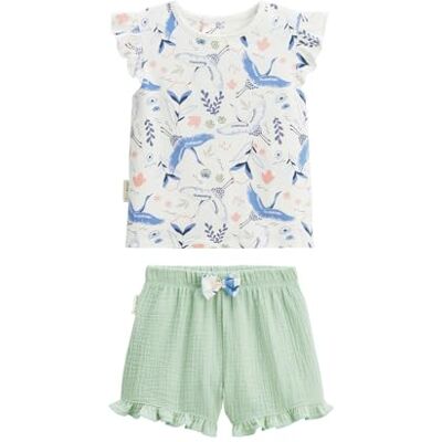 Petit Béguin Ensemble enfant t-shirt et short en gaze de coton Tiana - Publicité Petit Béguin Ensemble enfant t-shirt et short en gaze de coton Tiana - Publicité