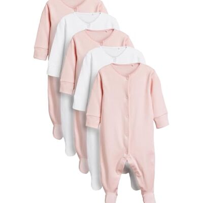 Next - 100% Cotton Sleepsuits - 6-9M - Rose/Blanc - Publicité Next - 100% Cotton Sleepsuits - 6-9M - Rose/Blanc - Publicité