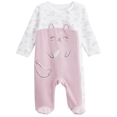 Petit Béguin Pyjama bébé en velours ouverture zippée Miss Chatchatchat - Publicité Petit Béguin Pyjama bébé en velours ouverture zippée Miss Chatchatchat - Publicité