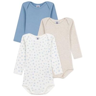Petit Bateau Lot de bodies manches longues en coton imprimé cœurs bébé - Publicité Petit Bateau Lot de bodies manches longues en coton imprimé cœurs bébé - Publicité