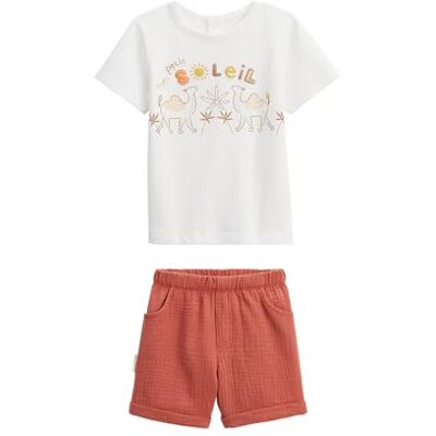 Petit Béguin Ensemble enfant t-shirt et short en gaze de coton Liwa - Publicité Petit Béguin Ensemble enfant t-shirt et short en gaze de coton Liwa - Publicité