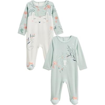 Petit Béguin Lot de 2 Pyjamas bébé en Velours Dina - Publicité Petit Béguin Lot de 2 Pyjamas bébé en Velours Dina - Publicité