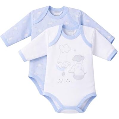 Ellepi Lot de 2 Bodies Bébé Manches Longues en 100% Coton Chaud Gratté – Body Naissance Bébé Garçon Fille Doux et Respirant – Sous-vêtement Hiver Bébé – Bleu, Rose, Neutre (1m Bleu) - Publicité Ellepi Lot de 2 Bodies Bébé Manches Longues en 100% Coton Chaud Gratté – Body Naissance Bébé Garçon Fille Doux et Respirant – Sous-vêtement Hiver Bébé – Bleu, Rose, Neutre (1m Bleu) - Publicité