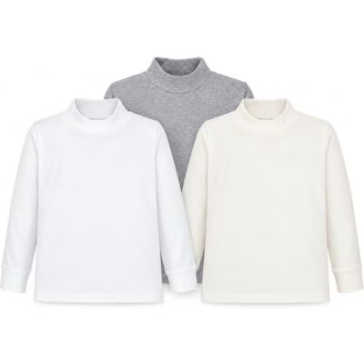 Ellepi Lot de 3 Maillots Fille à Manches Longues en 100% Coton Chaud - Publicité Ellepi Lot de 3 Maillots Fille à Manches Longues en 100% Coton Chaud - Publicité