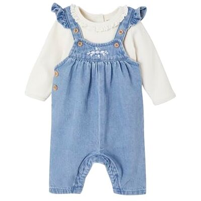 VERTBAUDET Ensemble 2 pièces naissance salopette en denim + body stone 9M(71CM) - Publicité VERTBAUDET Ensemble 2 pièces naissance salopette en denim + body stone 9M(71CM) - Publicité