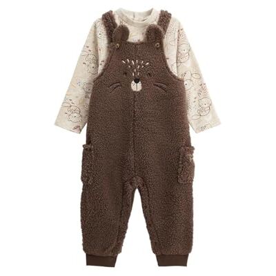 Petit Béguin Ensemble salopette bébé en sherpa et t-shirt Cracotte - Publicité Petit Béguin Ensemble salopette bébé en sherpa et t-shirt Cracotte - Publicité