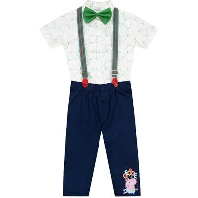 Peppa Pig George Pig Ensemble Chemise et Pantalon Vêtements Pour Garçons Avec Bretelles Costard Enfant - Publicité Peppa Pig George Pig Ensemble Chemise et Pantalon Vêtements Pour Garçons Avec Bretelles Costard Enfant - Publicité