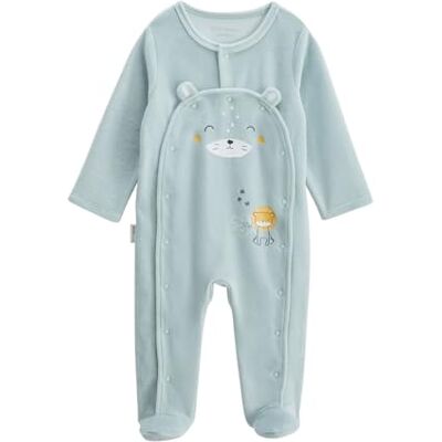 Petit Béguin Pyjama bébé en velours ouverture pont Elio - Publicité Petit Béguin Pyjama bébé en velours ouverture pont Elio - Publicité