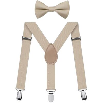 FACATH Ensemble de bretelles pour garçon Nœud papillon Bretelle élastiques en forme de Y Réglables Avec clips et nœud papillon Pour garçons et filles, kaki - Publicité FACATH Ensemble de bretelles pour garçon Nœud papillon Bretelle élastiques en forme de Y Réglables Avec clips et nœud papillon Pour garçons et filles, kaki - Publicité